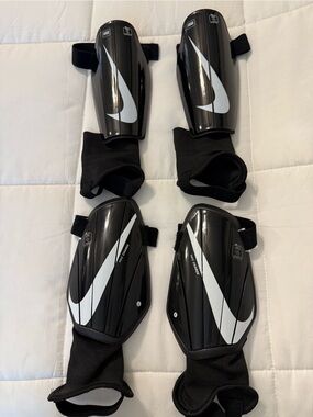 Nike Black and White Soccer Shin Guards- size Medium